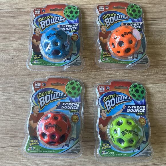 JA-RU Space Balls Extreme High Bouncing Ball & Pop Sounds Meteor set of 4 - Picture 1 of 5